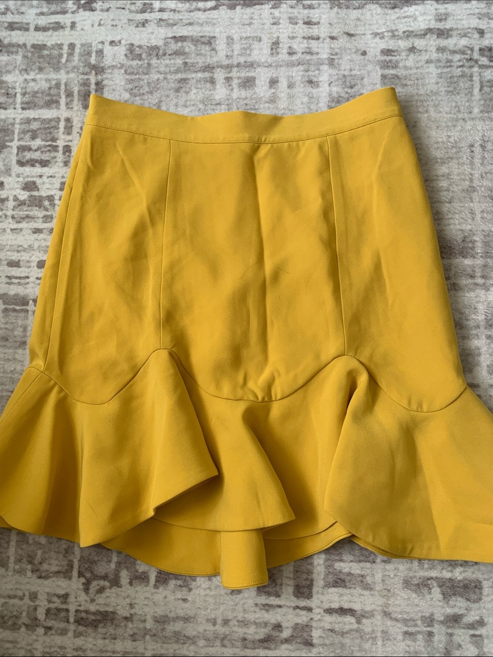 Bardot Bright Yellow Ruffle-Hem Mini Skirt